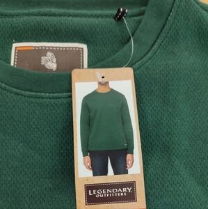 Legendary Outfitters Green Waffle Knit Long Sleeve Double Layer Shirt Size Large